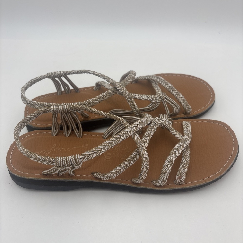 Vineyard Vines Flow Womens 10 Beige Braid/Knot Straps Handmade Comfort Sandals - Picture 2 of 8